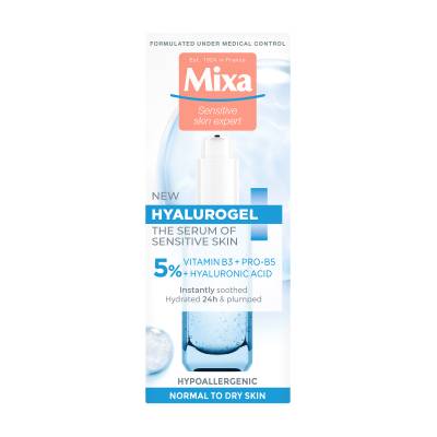Podrobnoe foto сироватка mixa hyalurogel serum для чутливої шкіри обличчя, 30 мл