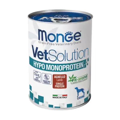 Podrobnoe foto вологий корм для собак monge vetsolution hypo monoprotein зі смаком ягня, 400 г