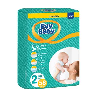 Podrobnoe foto підгузки evy baby mini розмір 2 (3-6 кг), 58 шт