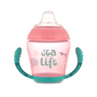 Podrobnoe foto кружка непроливайка canpol babies з м'яким силіконовим носиком 230 мл sea life  рожева