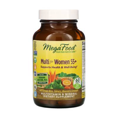 Podrobnoe foto харчова добавка мультивітаміни та мінерали в таблетках megafood multi for women 55+ для жінок, 60 шт