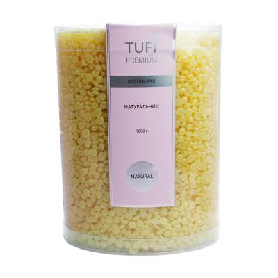 Podrobnoe foto гарячий полімерний віск для депіляції tufi profi premium hot film wax у гранулах, натуральний, 1 кг