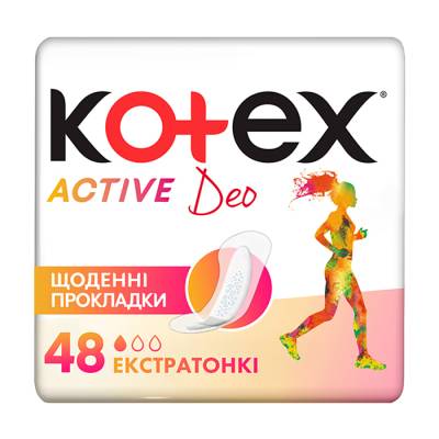 Podrobnoe foto щоденні прокладки kotex active deo екстратонкі, 48 шт