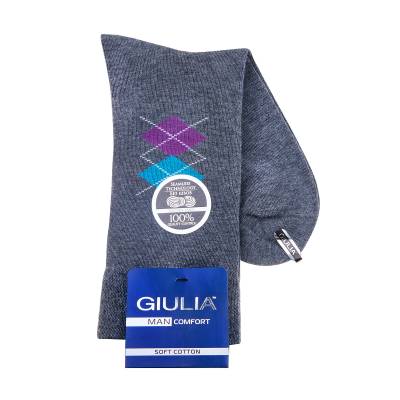 Podrobnoe foto шкарпетки чоловічі giulia man comfort melange 01, dark grey melange, розмір 43-44