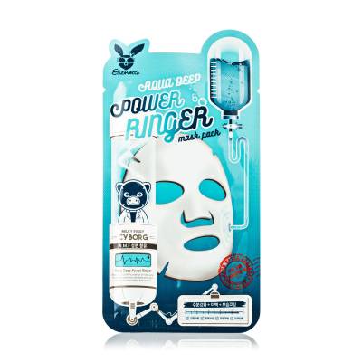 Podrobnoe foto зволожувальна тканинна маска для обличчя elizavecca milky piggy cyborg aqua deep power ringer mask pack з гіалуроновою кислотою, 23 мл