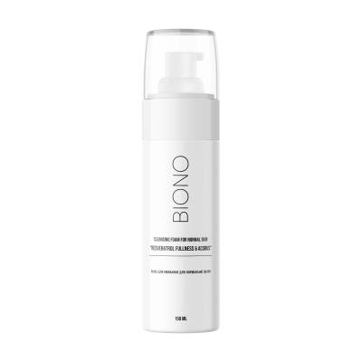 Podrobnoe foto пінка для вмивання biono cleansing foam for normal skin resveratrol fullness & acorus для нормальної шкіри, 150 мл