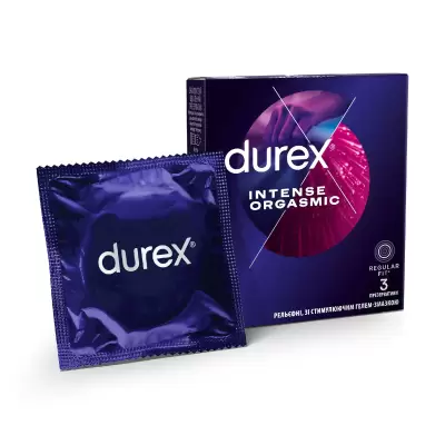 Podrobnoe foto презервативи латексні з силіконовою змазкою durex intense orgasmic (ельєфні, зі стимулюючим гелем-змазкою, з шт