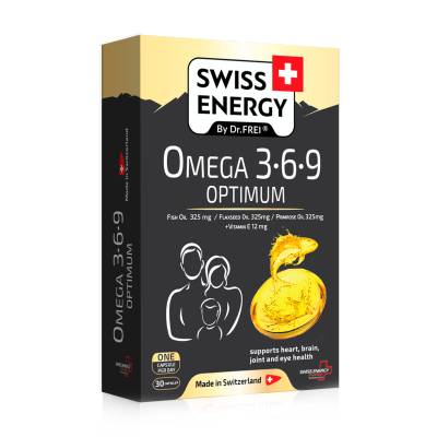 Podrobnoe foto харчова добавка вітаміни в капсулах swiss energy omega 3-6-9 optimum добре збалансований комплекс жирних кислот, 30 шт