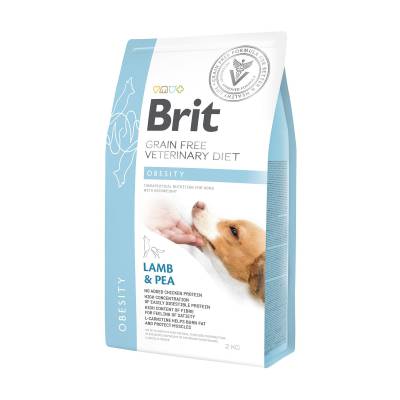 Podrobnoe foto сухий корм для собак з надмірною вагою brit veterinary diet obesity з ягням, індичкою та горохом, 2 кг