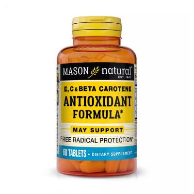 Podrobnoe foto харчова добавка в таблетках mason natural antioxidant formula vitamin e, c & beta carotene, 60 шт