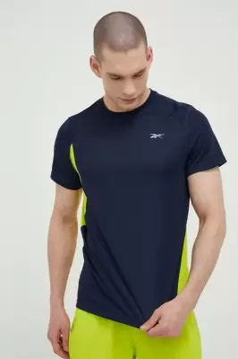 Podrobnoe foto бігова футболка reebok колір синій візерунок