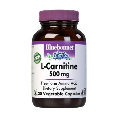Podrobnoe foto дієтична добавка амінокислота в капсулах bluebonnet nutrition l-carnitin l-карнітін 500 мг, 30 шт
