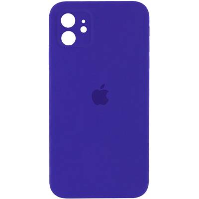 Podrobnoe foto чохол silicone case square full camera protective (aa) для apple iphone 11 (6.1") (фіолетовий / ultra violet)