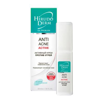 Podrobnoe foto крем проти вугрів hirudo derm oil problem anti-acne астіve активний, 50мл