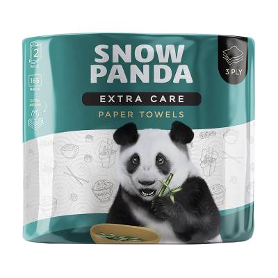 Podrobnoe foto паперові рушники сніжна панда extra care jumbo roll 3-шарові, 165 відривів, 2 рулони
