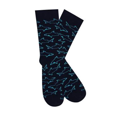 Podrobnoe foto шкарпетки чоловічі duna 7041 високі, темно-сині з акулами, розмір 25-27