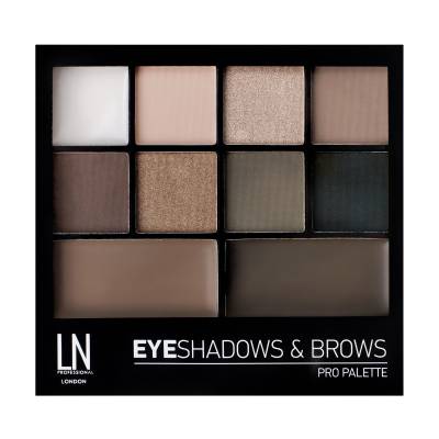 Podrobnoe foto палетка для макіяжу очей ln professional eyeshadows & brows pro palette kit 03, 12 г