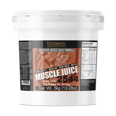 Podrobnoe foto дієтична добавка гейнер в порошку ultimate nutrition muscle juice 2544 шоколад, 6 кг