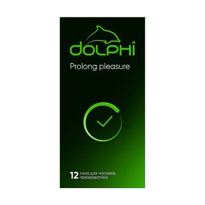 Podrobnoe foto презервативи dolphi prolong pleasure зі змащувачем та пролонгуючим ефектом, 12 шт