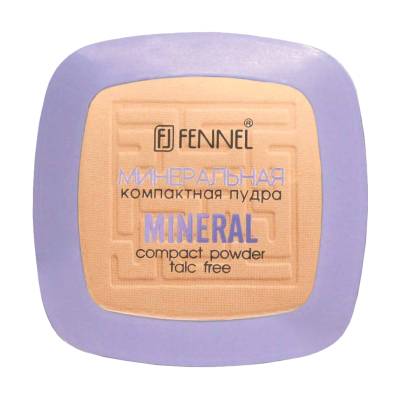 Podrobnoe foto компактна мінеральна пудра для обличчя fennel mineral compact powder без тальку, natural, 8 г
