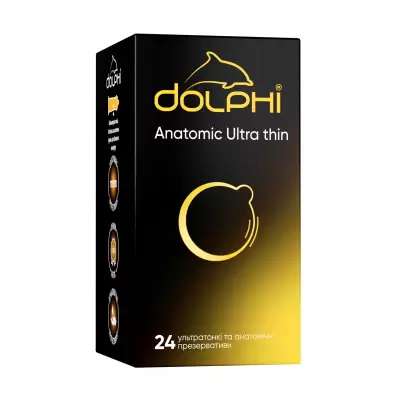 Podrobnoe foto презервативи dolphi anatomic ultra thin ультратонкі та анатомічні, 24 шт