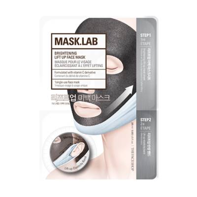 Podrobnoe foto двоступенева освітлювальна тканинна маска для обличчя the face shop mask.lab brightening lift up face mask з ліфтинг-ефектом, 25 мл