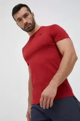 Podrobnoe foto тренувальна футболка 4f колір бордовий меланж
