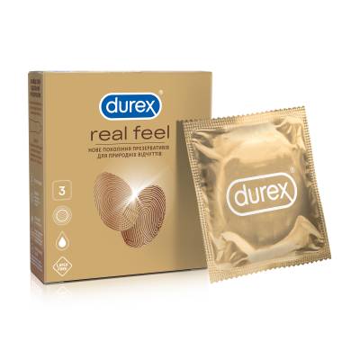 Podrobnoe foto презервативи durex real feel натуральні відчуття, 3 шт