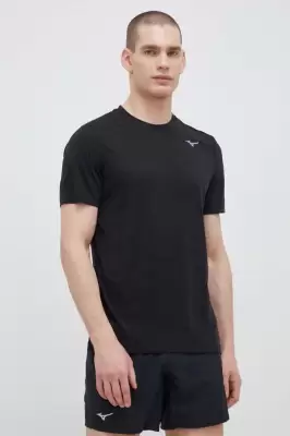 Podrobnoe foto бігова футболка mizuno impulse колір чорний однотонна
