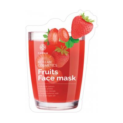 Podrobnoe foto маска для обличчя fabrik cosmetology korean cosmetics fruits face mask зволожувальна, з екстрактом полуниці, 30 г