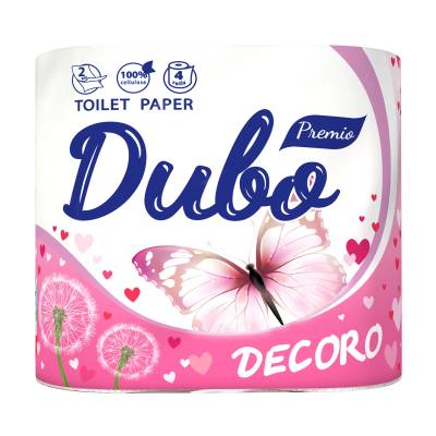 Podrobnoe foto туалетний папір диво premio decoro, біло-рожевий, 2-шаровий, 150 відривів, 4 рулони