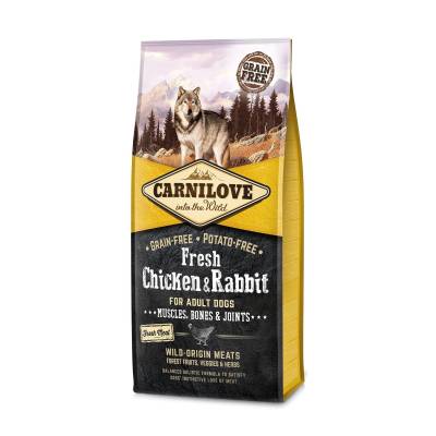 Podrobnoe foto сухий корм для дорослих собак carnilove fresh chicken & rabbit з куркою та кроликом, 12 кг