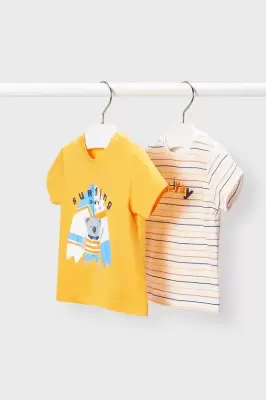 Podrobnoe foto дитяча футболка mayoral колір помаранчевий з принтом