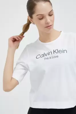 Podrobnoe foto тренувальна футболка calvin klein performance pride колір білий