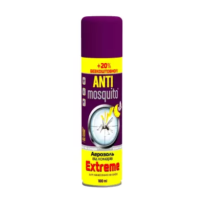 Podrobnoe foto аерозоль від комарів antimosquito extreme, 100 мл