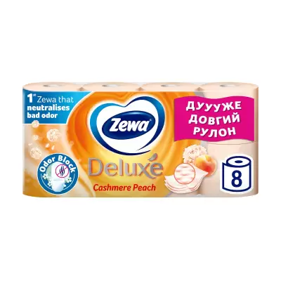 Podrobnoe foto туалетний папір zewa deluxe персик, 3-шаровий, 8 рулонів