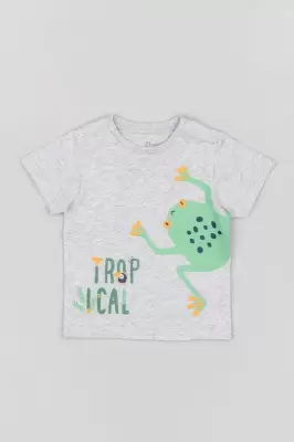 Podrobnoe foto бавовняна футболка для немовлят zippy колір сірий з принтом