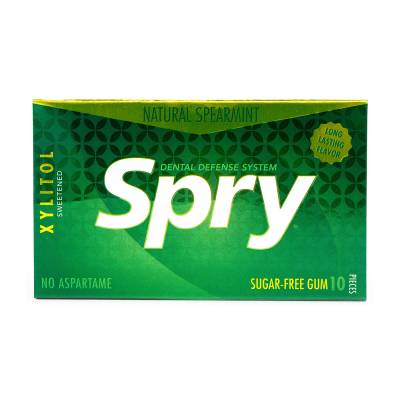 Podrobnoe foto натуральна жувальна гумка spry natural spearmint sugar-free gum з м'ятою та ксилітом, без цукру, 10 шт