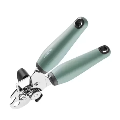 Podrobnoe foto консервний ніж ardesto gemini з металу та сіро-зеленою пластиковою ручкою (ar2110pg)