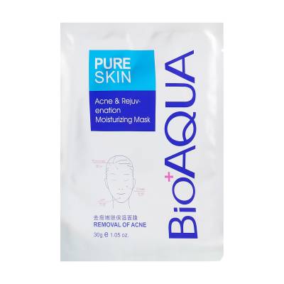 Podrobnoe foto тканинна маска bioaqua pure skin acne & rejuvenation moisturizing mask для підліткової шкіри, 30 г