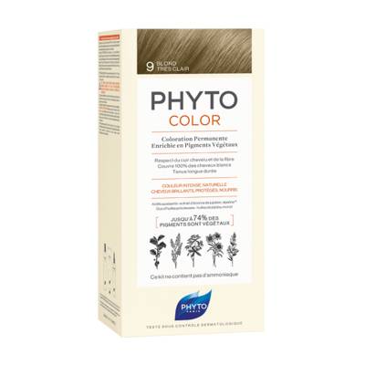 Podrobnoe foto безаміачна крем-фарба для волосся phyto phytocolor coloration permanente 9 блондин, 112 мл