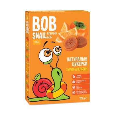 Podrobnoe foto натуральні цукерки bob snail хурма-апельсин, 120 г