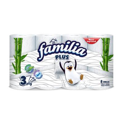 Podrobnoe foto туалетний папір familia toilet paper, 3-шаровий, 150 відривів, 8 рулонів
