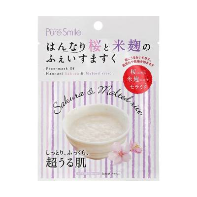 Podrobnoe foto тканинна маска для обличчя pure smile essence сакура та рис, 23 мл