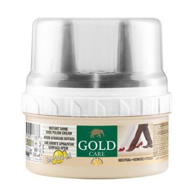 Podrobnoe foto крем-фарба для взуття gold care instant shine shoe polish cream безбарвний, 200 мл