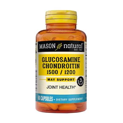 Podrobnoe foto харчова добавка в капсулах mason natural glucosamine chondroitin 1500/1200 mg глюкозамін хондроітин, 60 шт