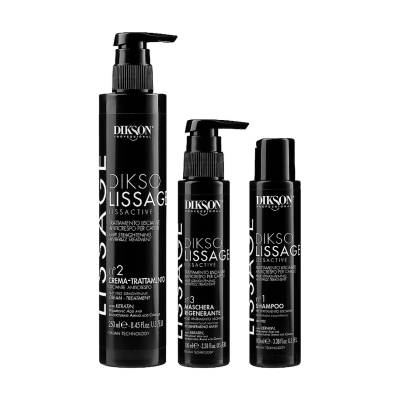 Podrobnoe foto набір для розгладження волосся dikson dikso liss lissactive (шампунь 1, 100 мл + крем 2, 250 мл + маска 3, 100 мл)
