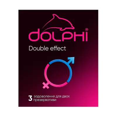 Podrobnoe foto презервативи dolphi double effect з крапками та ребрами, зі змащувачем, зігріваючим та пролонгуючим ефектом, 3 шт