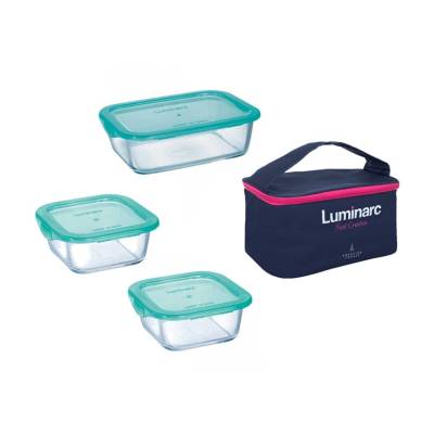 Podrobnoe foto набір харчових контейнерів luminarc keep'n'box, 3 предмети + сумка (p8001)