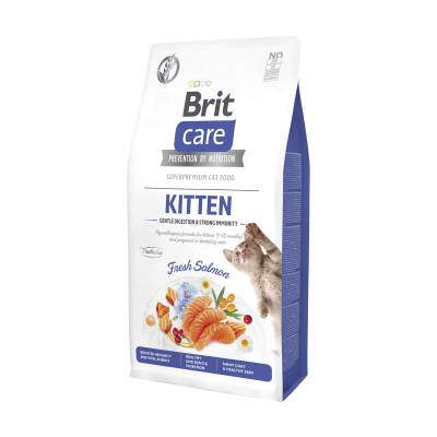 Podrobnoe foto сухий корм для кошенят brit care kitten gentle digestion strong immunity з лососем, 7 кг